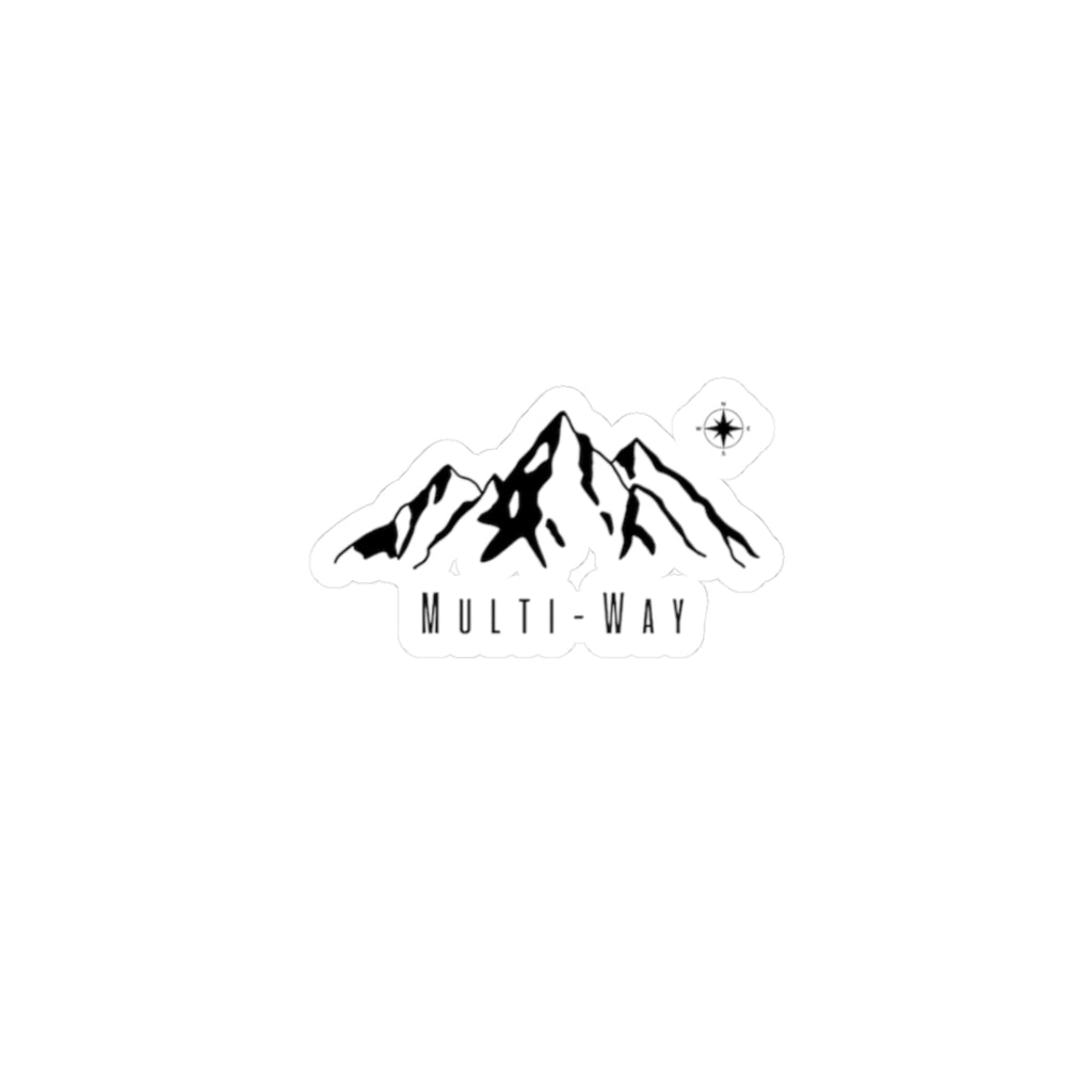 Mountain Logo Kiss-Cut Sticker — 'Multi-Way' Minimal Outdoor Decal