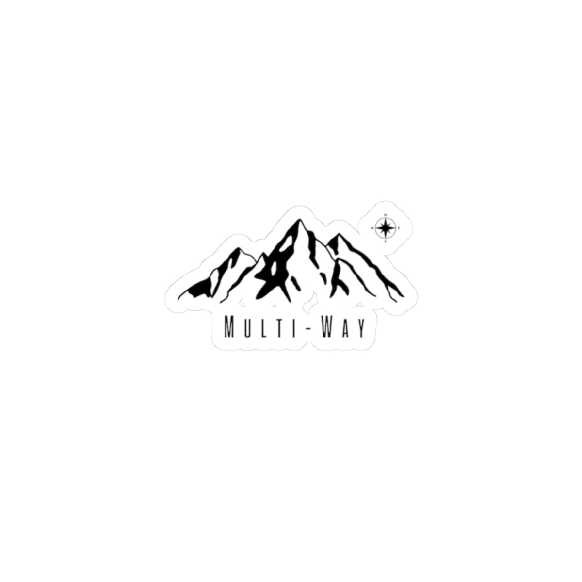 Mountain Logo Kiss-Cut Sticker — 'Multi-Way' Minimal Outdoor Decal